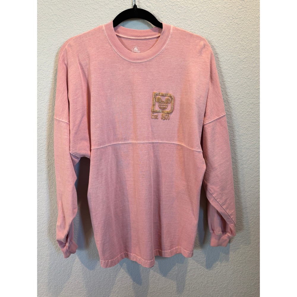 Disney‎ Spirit Jersey Pink Embroidered Mickey Mouse Est 1928 Women's XS
